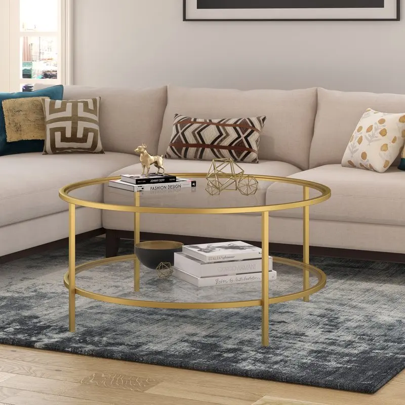 

Metal Coffee Table with Glass