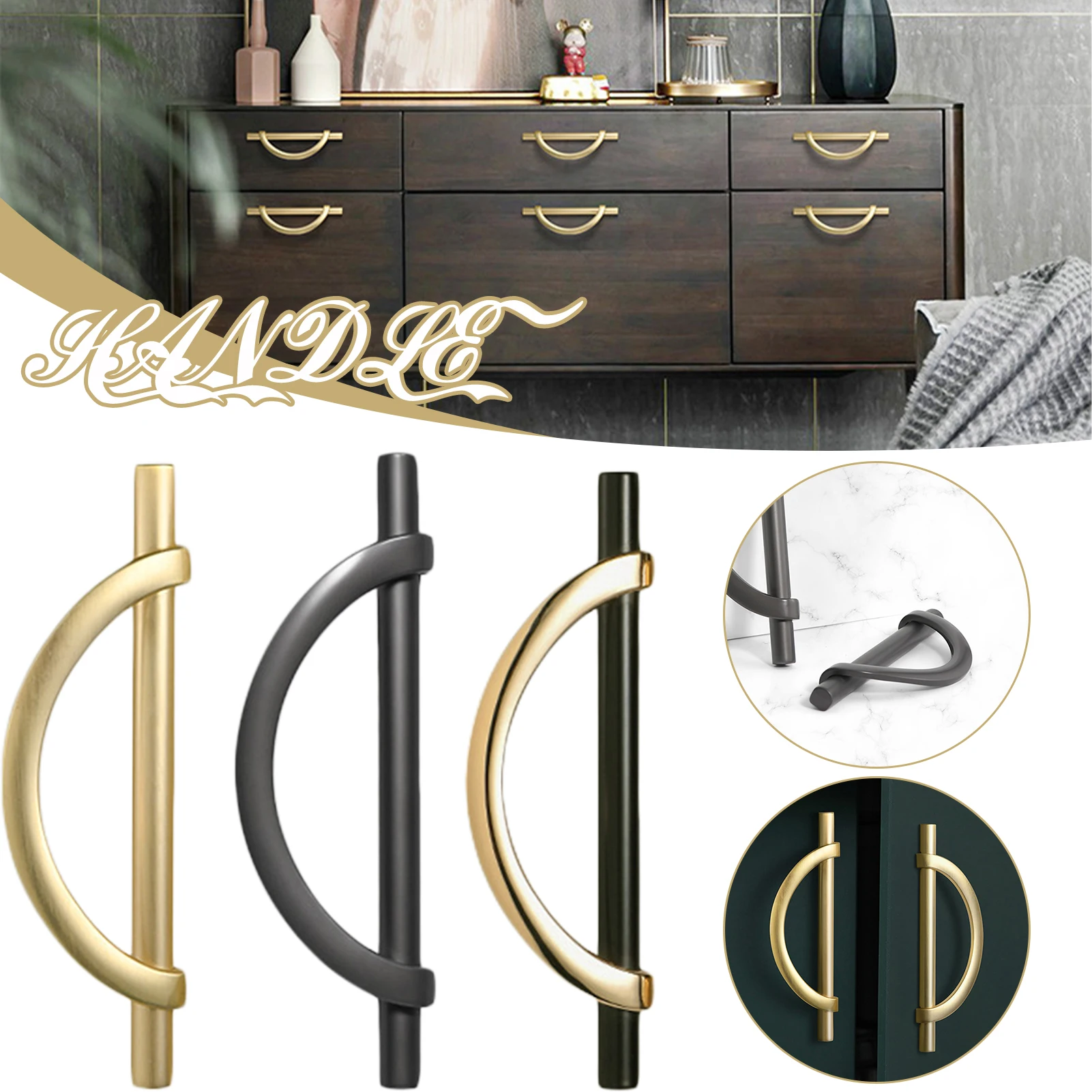 

Nordic Wardrobes Shoe Cabinet Door Handles Zinc Alloy Gold Handle For Furniture Vintage Suitable For Bookshelf Cupboard