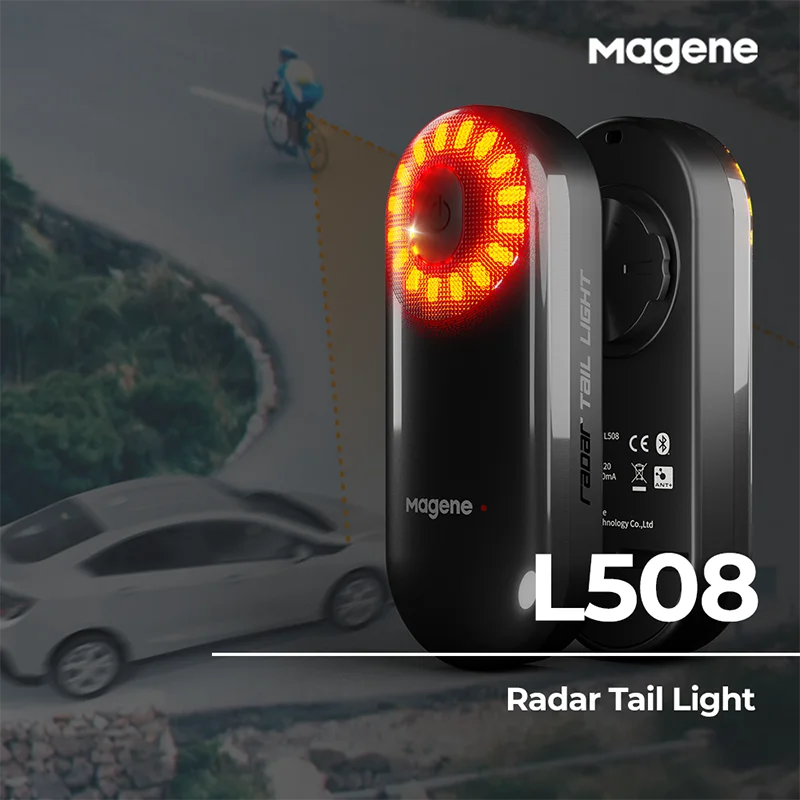 

Задний фонарь Magene L508 для велосипеда, радар, зондирование, стоп-сигнал, зарядка подседельного штыря, водонепроницаемый светодиодный велофон...