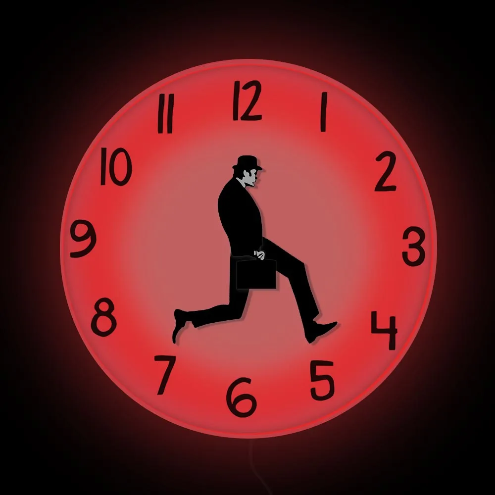 british comedy inspired ministry of silly walk wall clock comedian home decor novelty wall watch funny walking silent mute clock free global shipping