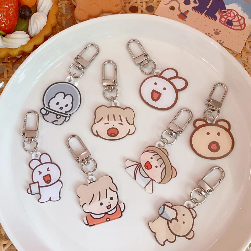 

Cute Keychains Headphone Cover Keyring Cartoon Charm Bag Pendants Car Key Chains Girls Gift Keychain Charms