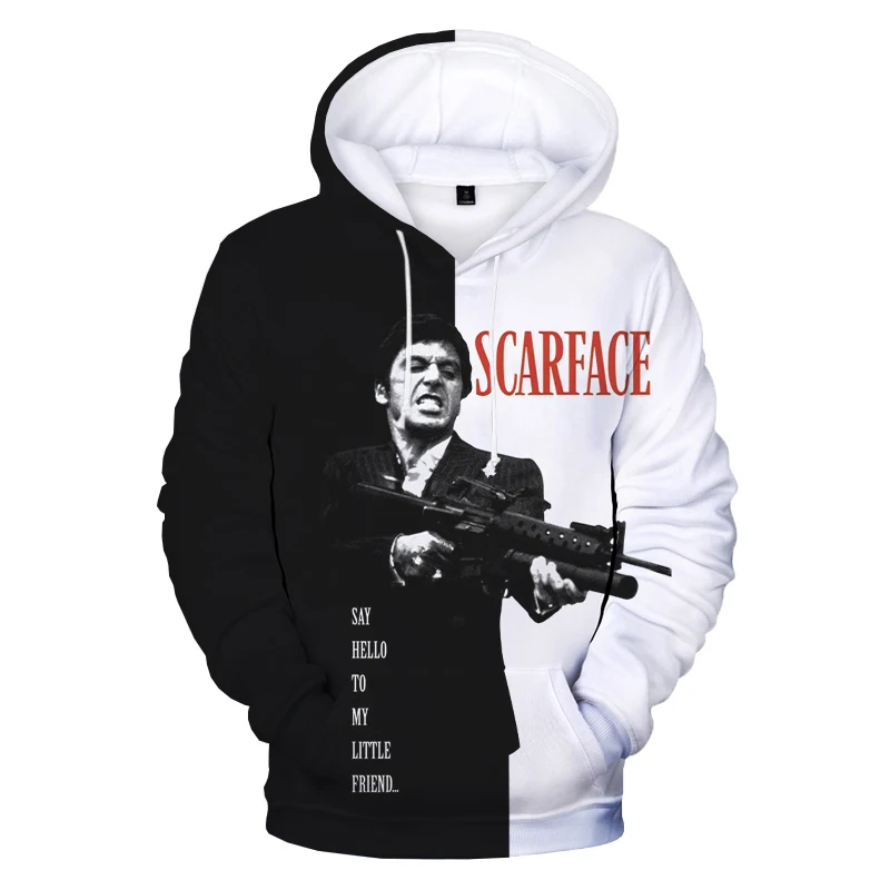 Толстовка с капюшоном 3D-принтом персонажа фильма Scarface свитшоты Тони Монтана