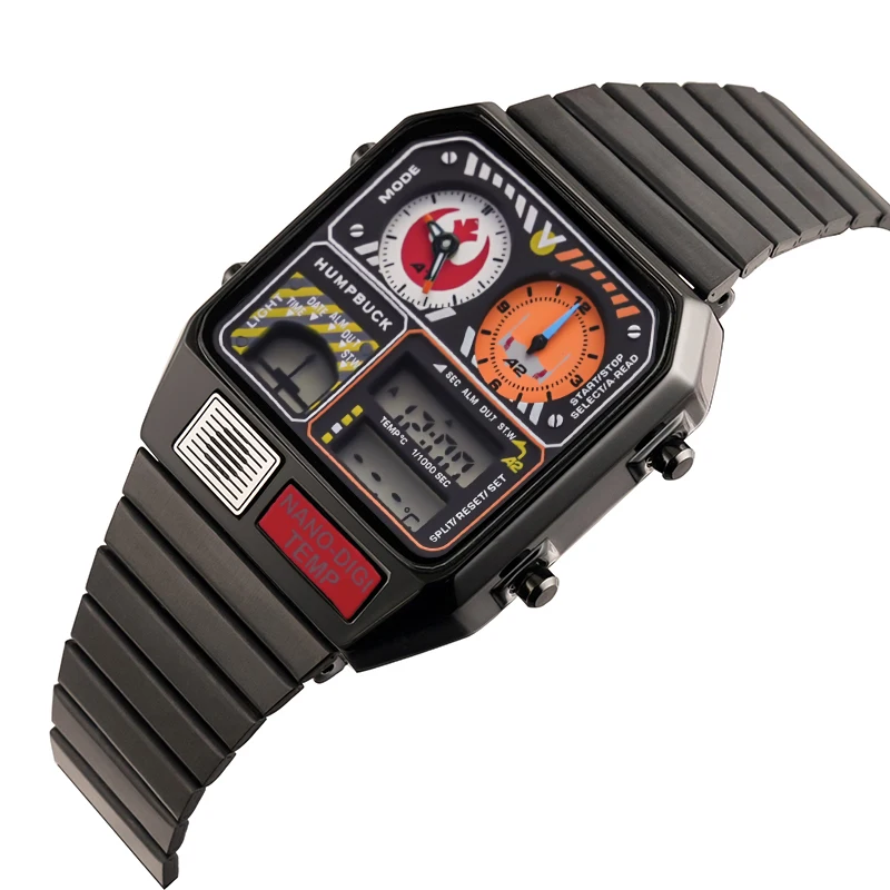 Outdoor Sports Electronic Watch Waterproof Men Wristwatch Qu