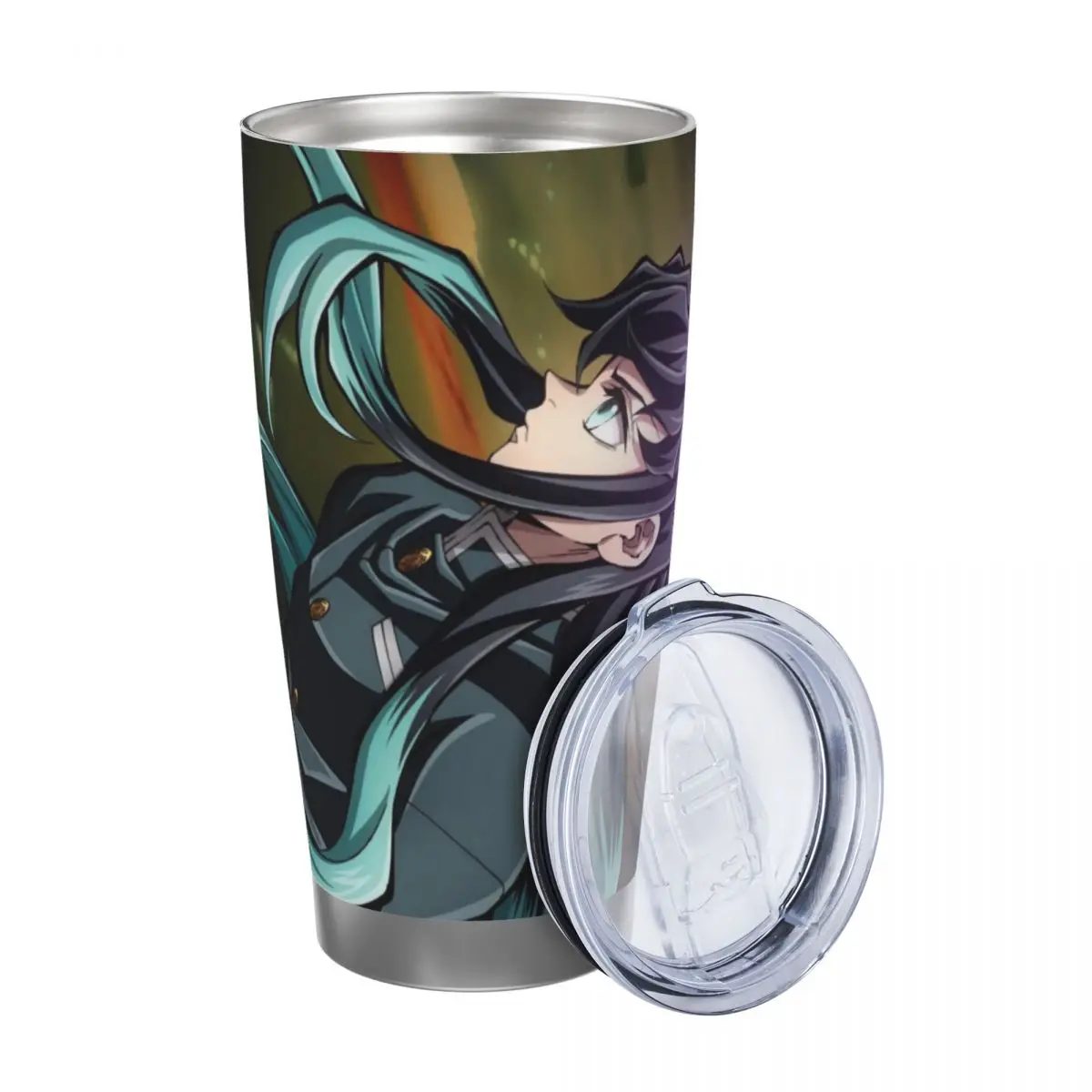 Muichiro Tokito Demon Slayer 20oz Stainless Steel Car Mug Straw Thermal Iced Travel Cup Vacuum Insulated Coffee Hot