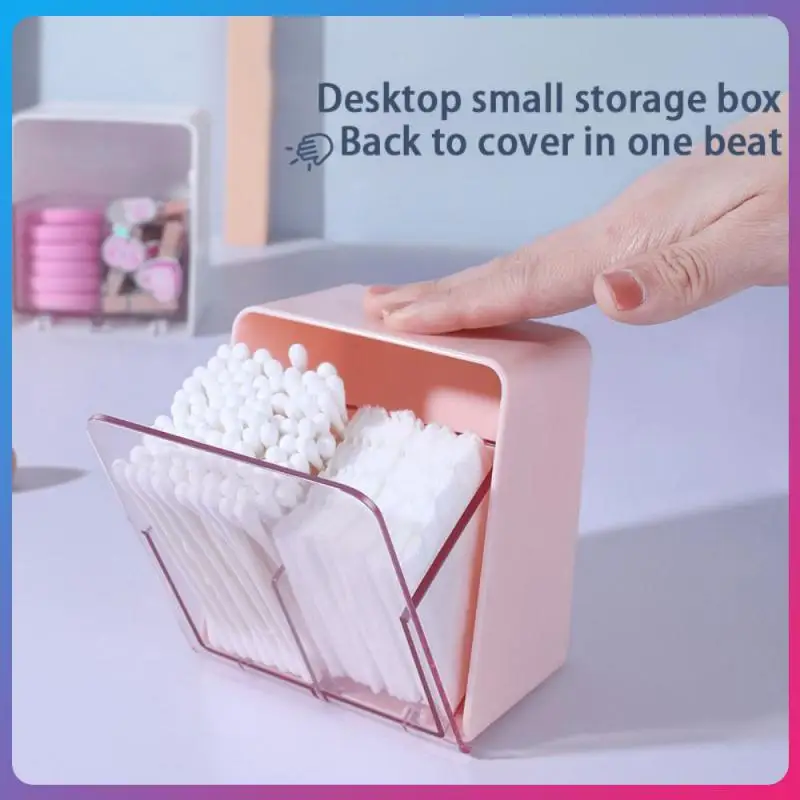 

Double-grid Cotton Swab Storage Box Dormitory Lipstick Finishing Storage Box Plastic Transparent Desktop Storage Box With Lid