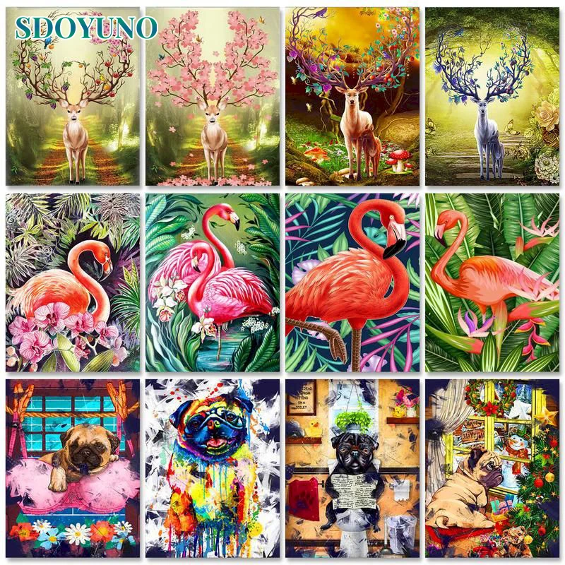 

Набор для рисования по номерам на холсте SDOYUNO, акриловая живопись, ручная роспись, для творчества, домашний декор