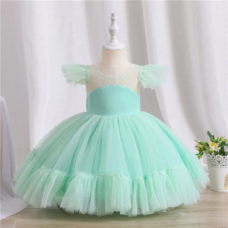 

Baby Girl Summer Tutu Party Dress Flower Girls Dresses for Wedding 4-10 Years Princess Formal Frocks Pink White Kids Ball Gown