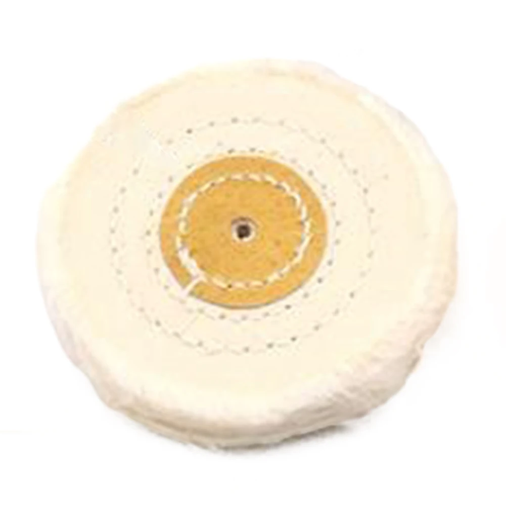 

Brand New Polishing Wheels Buffing Wheel Iron Power Tools White/yellow 100mm/4inch 4in 50PLY Buffers Cotton Cloth