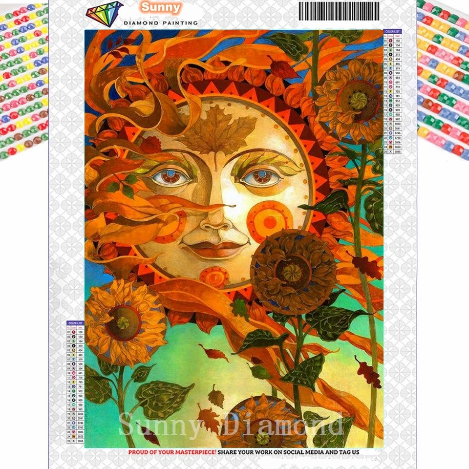 

New Home Decor Cartoon Autumn Sun Goddess 5D DIY Diamond Painting Cross Ctitch Kit Wall Sticker Mosaic Embroidery Handicraft