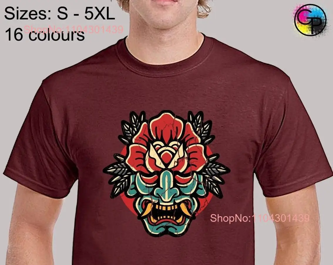 Oni маска роза мужская футболка унисекс забавная новинка крутая Япония японский
