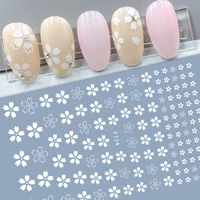 lovely white flowers nail art adhesive stickers for nails cute paper parts with avocado direct paste decals designs manicure