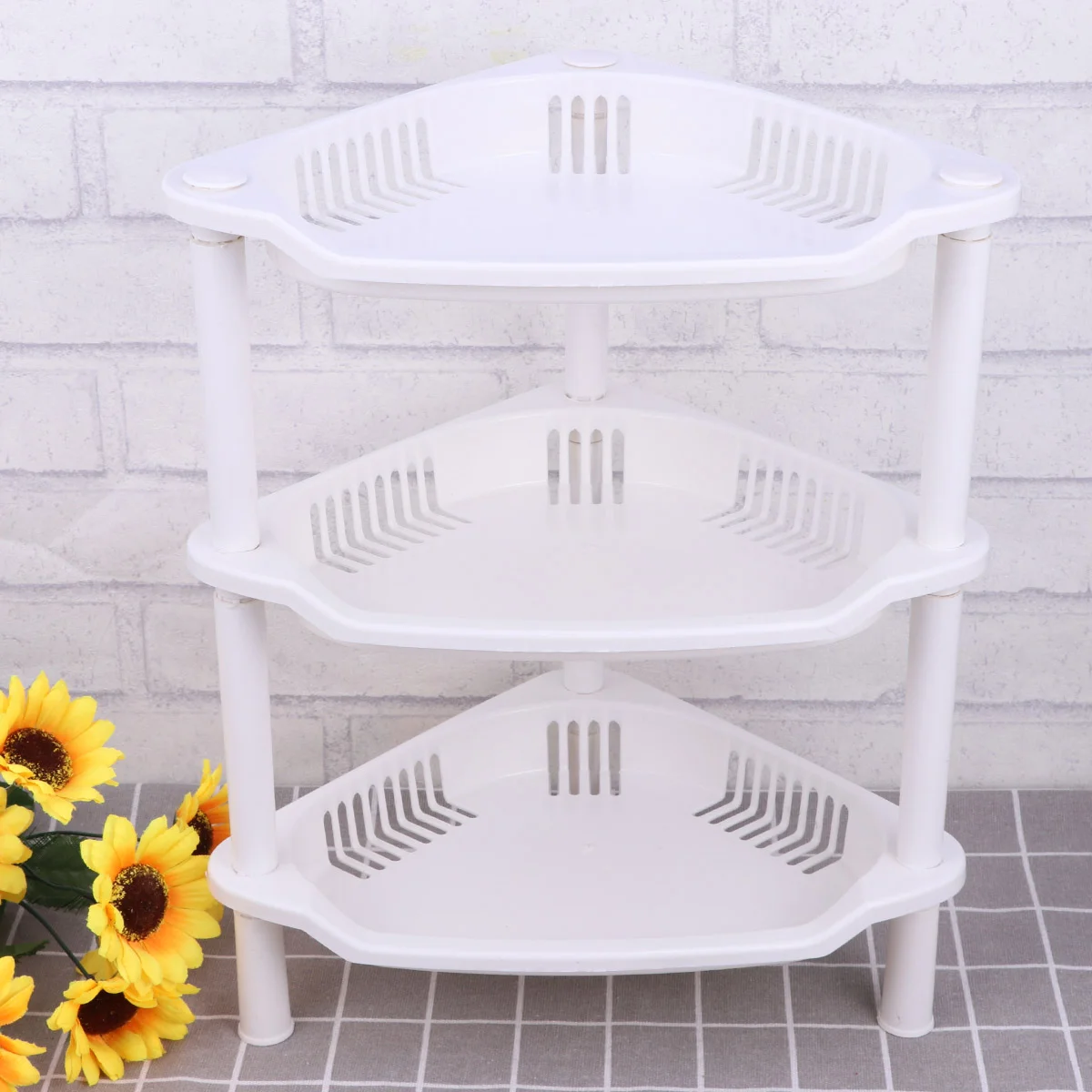 

Shelves Corner Shelf Organizer Layer Storage Desk Stand Rack Bathroom Basket