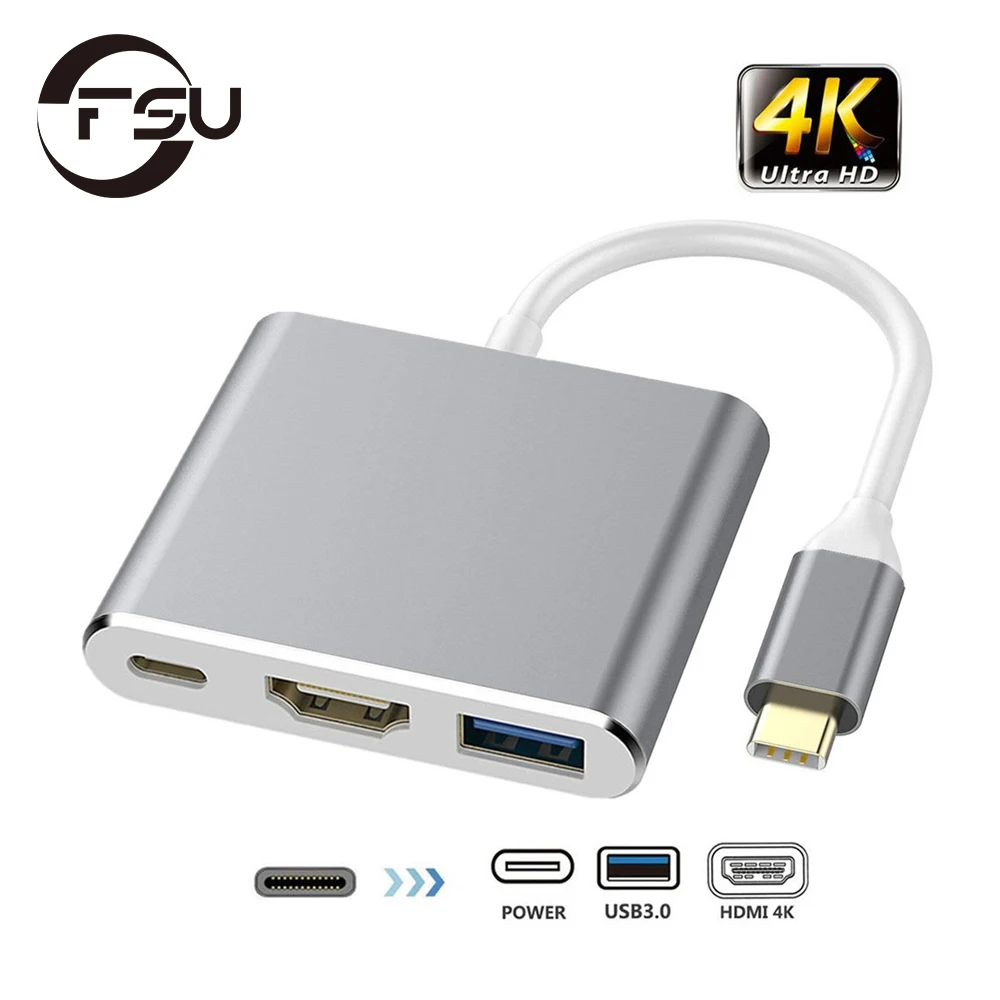 Адаптер Type C на 4K HDMI-совместимый, Тип C USB 3,0 HUB для Samsung Galaxy S10/S9/S8 Huawei Mate 20/P30 Macbook Pro, аксессуары