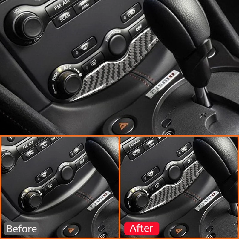 Для Nissan 370Z углеродное волокно автомобильный кондиционер панель управления рамка