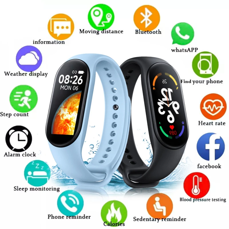 

M7 Smart Watch Men Women Smartband Heart Rate Fitness Tracker Blood Pressure Sport Smart Bracelet For Mi Band 7 Dynamic Dial