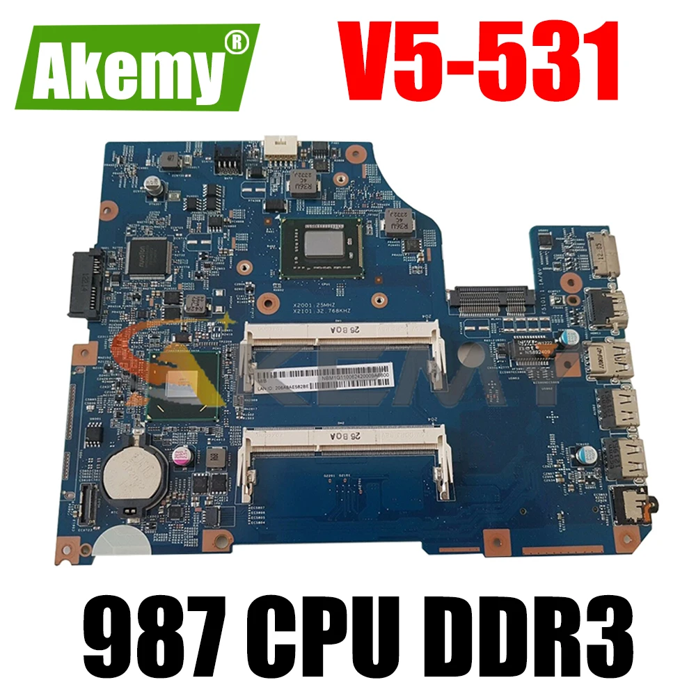 

AKEMY NBM1G11008 NB.M1G11.008 Main board For Acer V5-531 Laptop motherboard 48.4VM02.011 Pentium 987 CPU DDR3