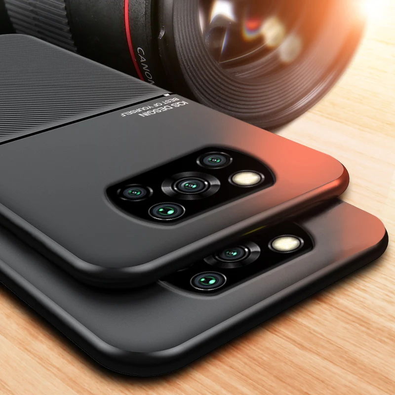 

For POCO X3 NFC Case For Xiaomi Poco X3 Nfc Pro Luxury Business Phone Protection Shockproof TPU Shell Car Magnetic Cover coque