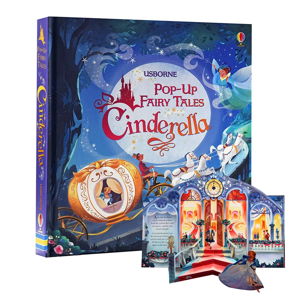 

Usborne Pop Up Fairy Tale Cinderella English 3D Flap Picture Books for Kids Reading Activity Learning Book Montessori Materials