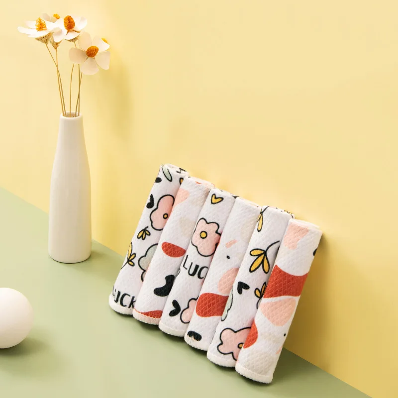 

3 шт. милые весы с мультяшным рисунком тканевая салфетка для мытья посуды Инструмент из полиэстера S/L для бытовых кухонных принадлежностей