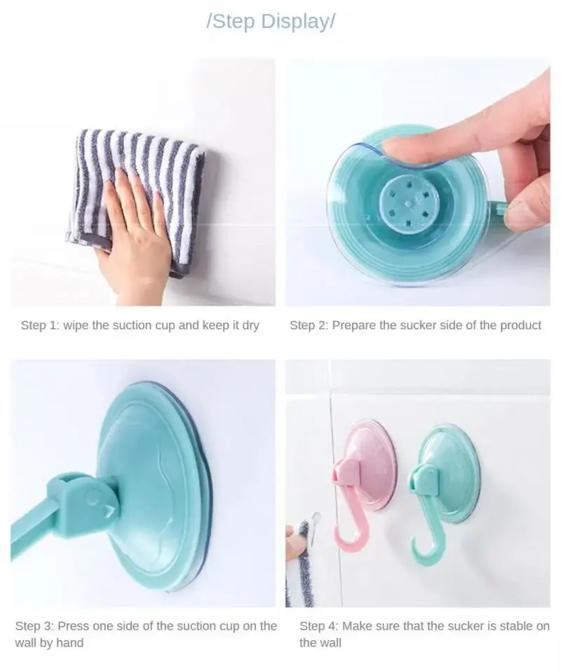 Vacuum Suction Cup Strong Wall Hooks Door Hangers Bathroom Storage Organizer Rack Punch-free Hook Kitchen