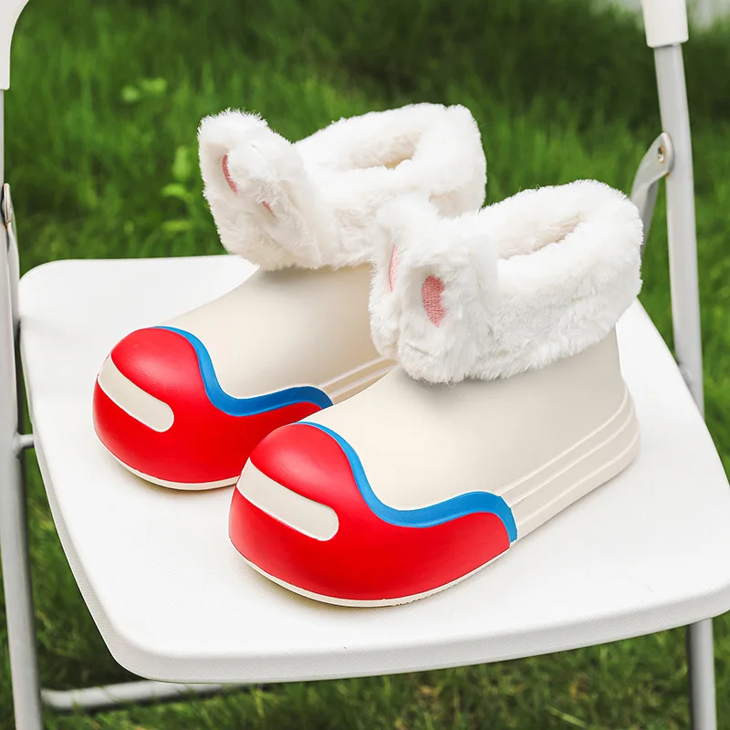 Розовые непромокаемые сапоги с героями мультфильмов женские удобные теплые