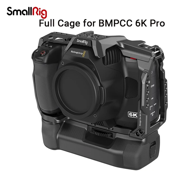 

SmallRig Camera Cage Rig for Blackmagic Design Pocket Cinema BMPCC 6K Pro connect the Camera Battery Grip for power supply 3517