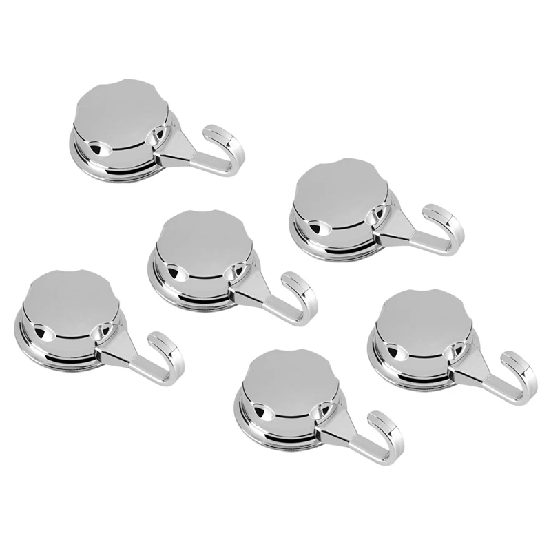 

6 Vacuum Suction Cup Hook Towel Hook Abs Wall Hanger Home Bathroom Kitchen For Towel Robe And Loofah