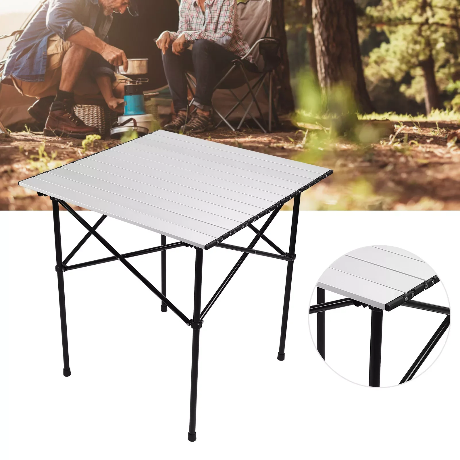 

Portable Lightweight Aluminum Alloy Camping Foldable Square Table with Storage Bag