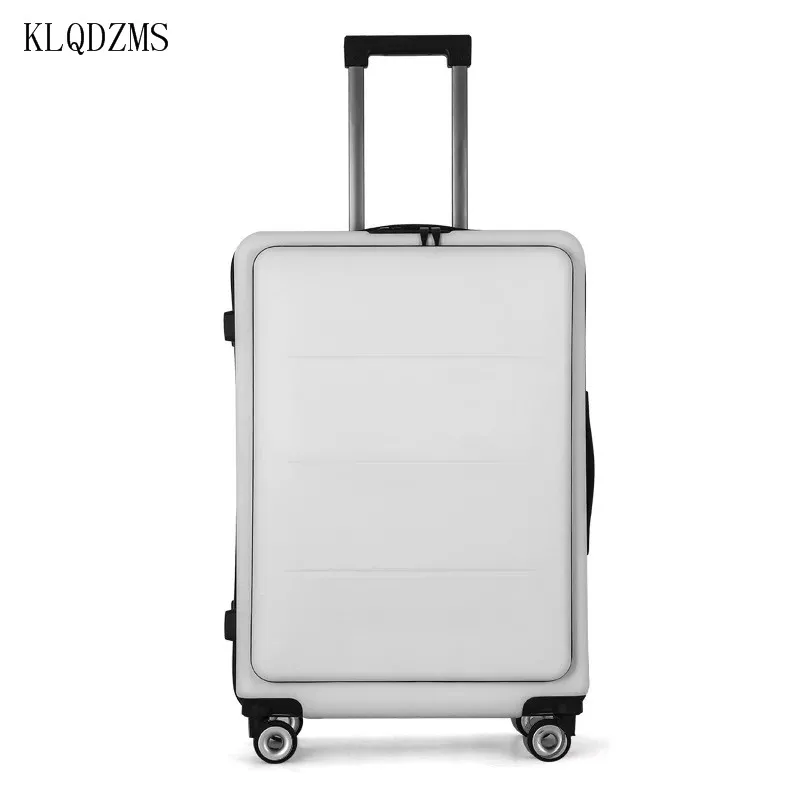 KLQDZMS 20 Inch The New Luggage Universal Wheel Trolley Case Multifunctional Front Opening 22 