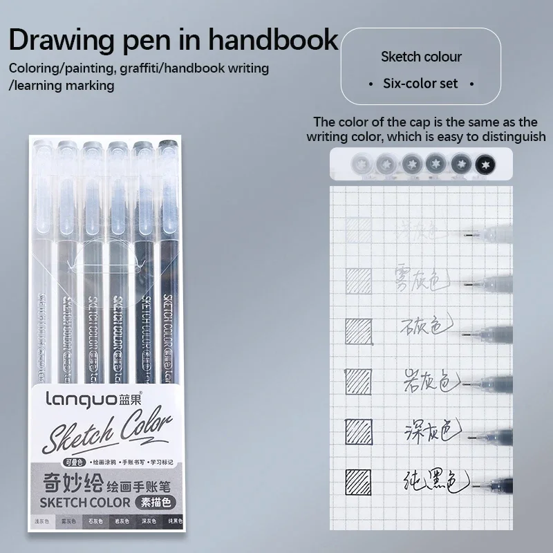 Borrence серый набор гелевых ручек Kawaii Morandi