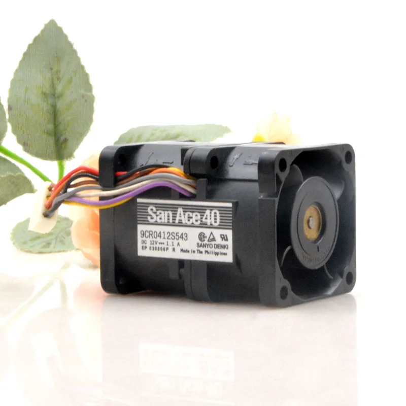 Оригинальный двухмоторный высокоскоростной вентилятор SanAce40 9CR0412S543 4 см 4056 12 В а 40*56 мм