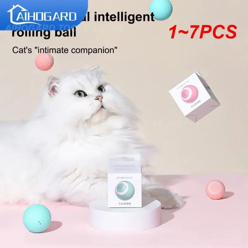 

1~7PCS Smart Electric Cat Ball Toys Automatic Rolling Cat Toys for Cats Training Self-moving Kitten Toys for Indoor Interactive