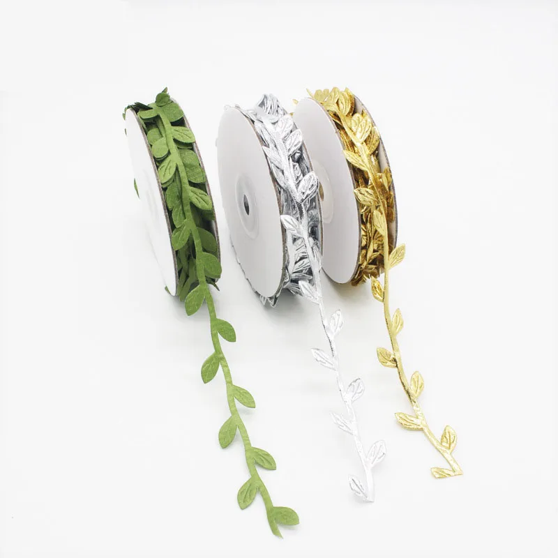 Лента с зелеными листьями искусственная Виноградная лоза декоративная лента для