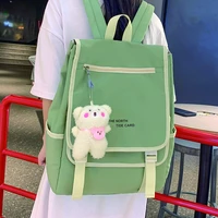 large capacity nylon backpacks for women solid color cute girls school bookbag lady student travel rucksack high quality mochila
