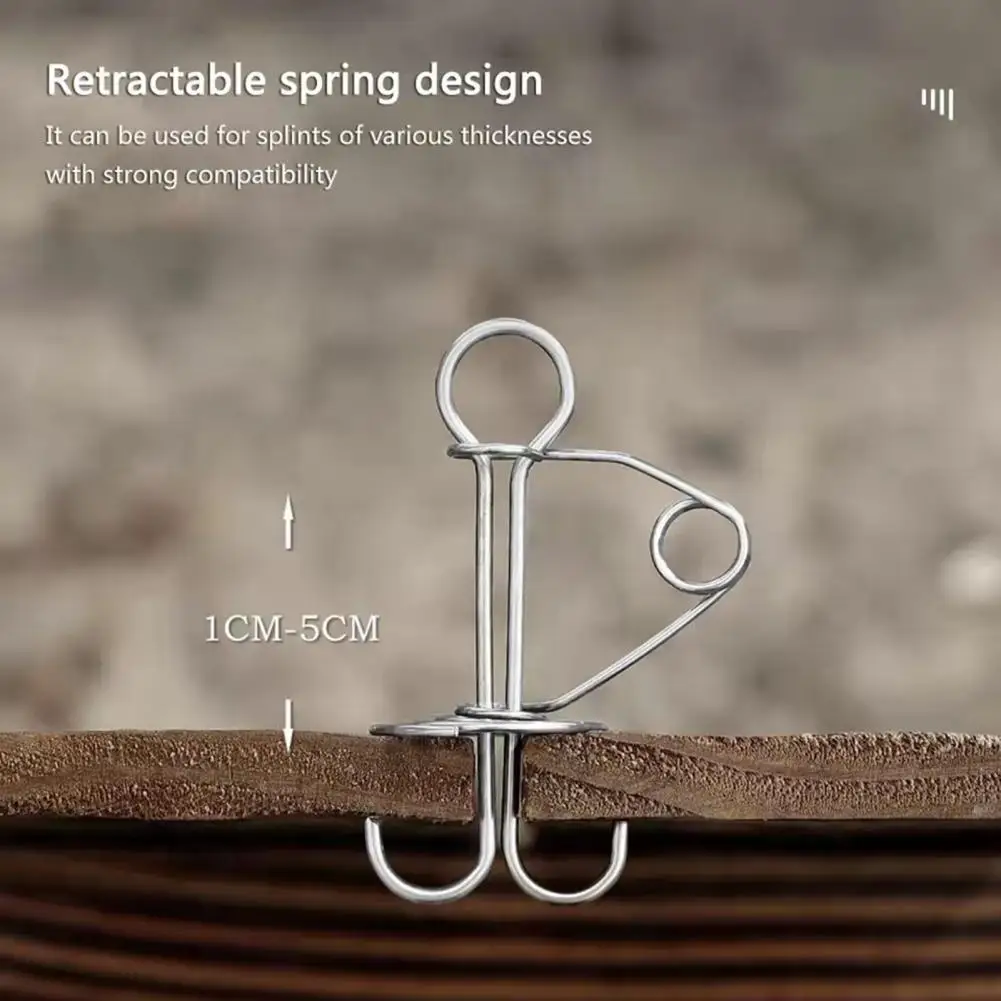 

5Pcs Practical Fishbone Tent Pegs Spring Design Anti-deform Easy to Carry Rust Resistant Fishbone Tent Pegs