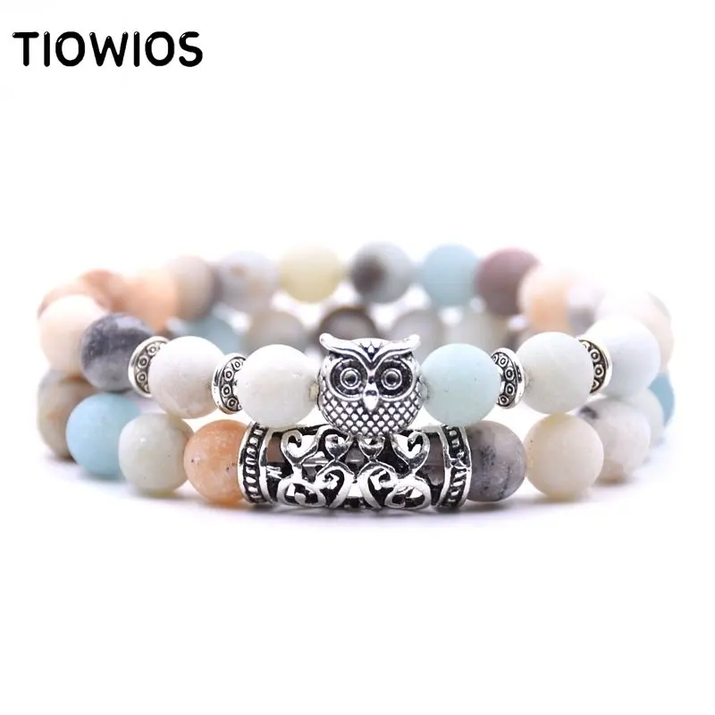 TIOWIOS Alloy Owl Set Beads Bracelet Party Lady Wedding Jewelry Gift For Men Women | Bracelets