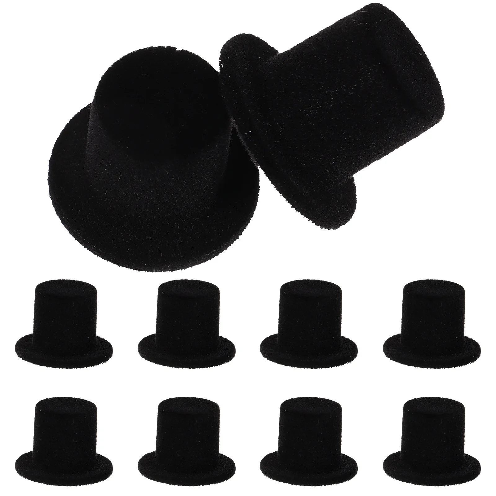 

Mini Top Hats Black Plastic Miniature Top Hats Cupcake Toppers Wine Bottle Cover Decoration Crafts Christmas Snowman Hats