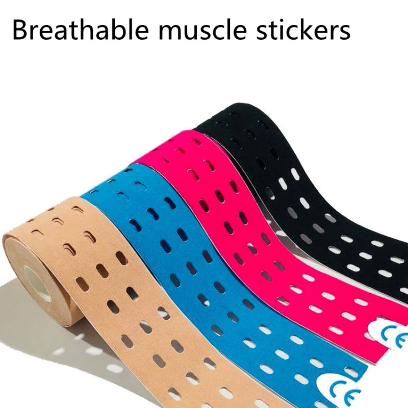 

Клейкая паста для ухода за спортивными травмами, вентиляция, перфорированная мышечная паста, защитное снаряжение кинезиологическая эластичная липкая лента