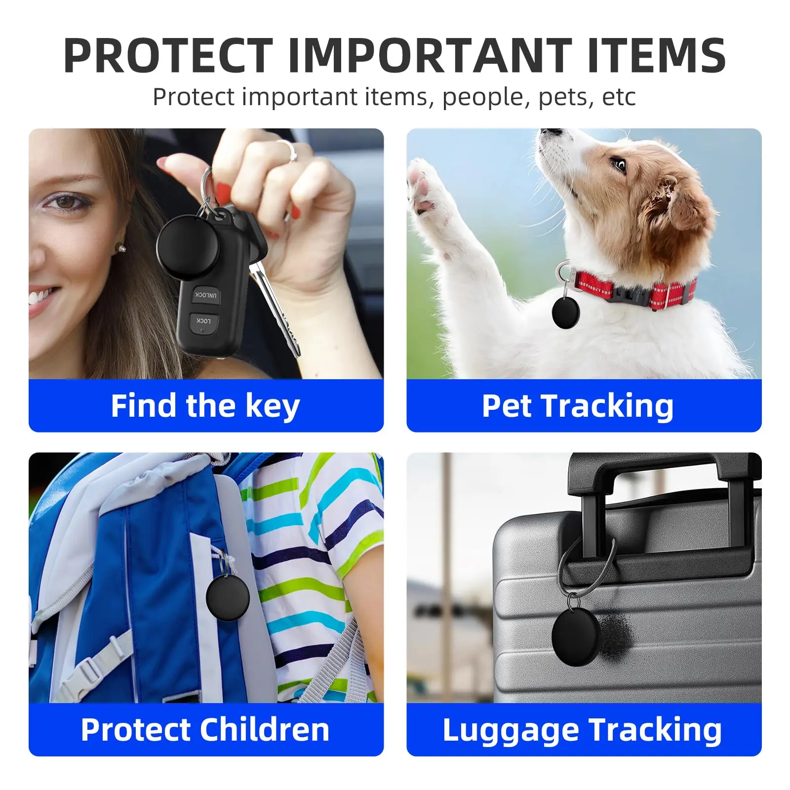 Беспроводное устройство слежения Bluetooth Air Tags Tracker с Apple Find My Smart Item Finders для автомобильных ключей, рюкзака для багажа (art.: 3920d23fd2cd9) - 3920d23fd2cd9