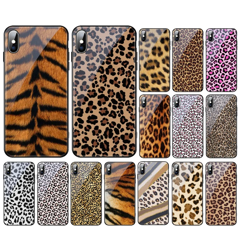 

Leopard print Glass phone case For Samsung Galaxy S23 S22 S21 S20 Ultra S20 S22 S21 S20FE A52 A33 A13 A32