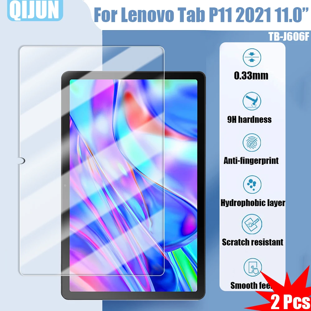 

Tablet Tempered glass film For Lenovo Tab P11 2021 11.0" Explosion proof and Scratch Proof resistant waterpro 2 Pcs for TB-J606F