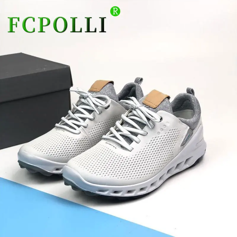 Professional Golf Sneakers Man Genuine Leather Athletic Shoes For Men Rubber Sole Golf Training Male Lace Up Walking Shoes Men