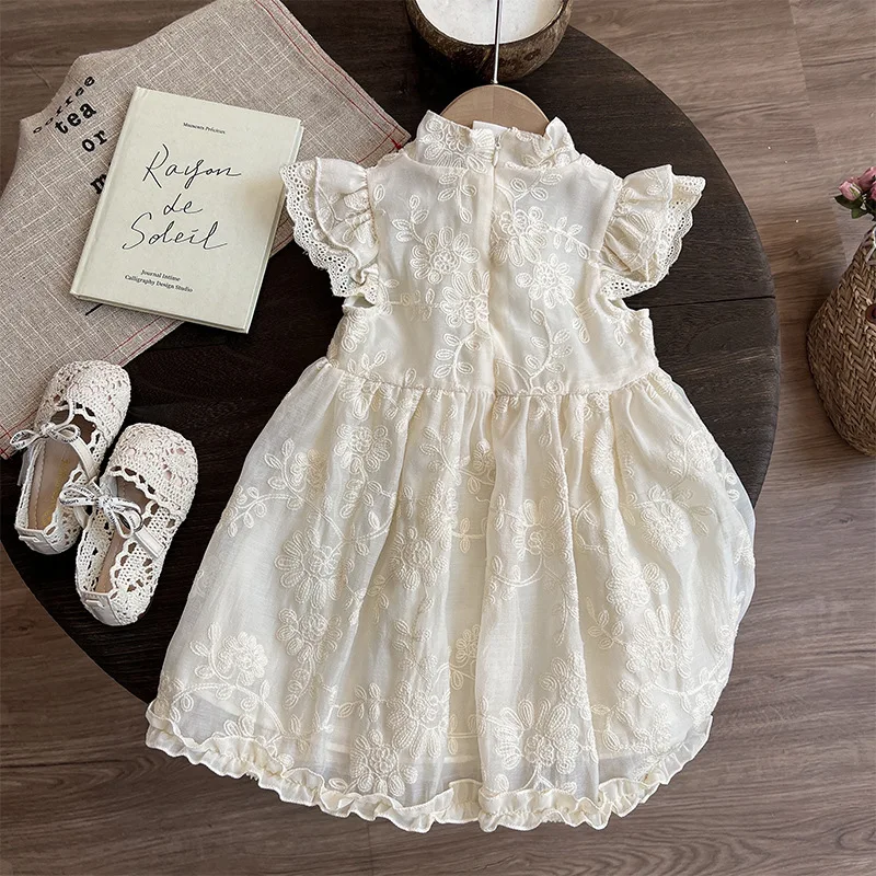 Детские платья для девочек в китайском стиле лето 2024 платье принцессы с вышивкой