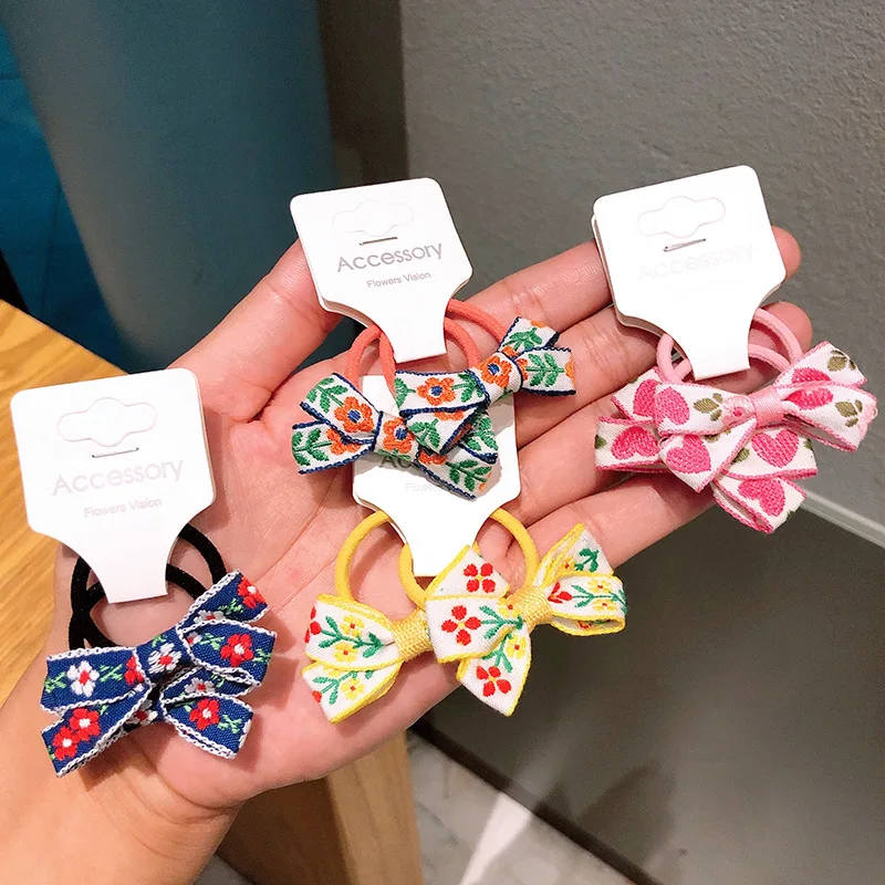 

Cute Bow Rope Children Baby Elastic Hair Rubber Bands Accessories Kids Girl Headband Tie Ring Headwear Scrunchie