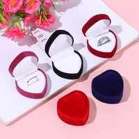 engagement gifts valentines day couple lover earrings holder jewelry case heart boxes velvet ring box