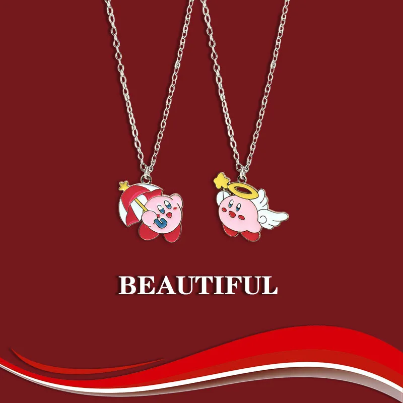 

Kawaii Kirby Pendant Necklaces Girls Bff Necklaces Chain Choker Necklace Femme Couple Necklace Silvery Jewelry Kirby Accessorie