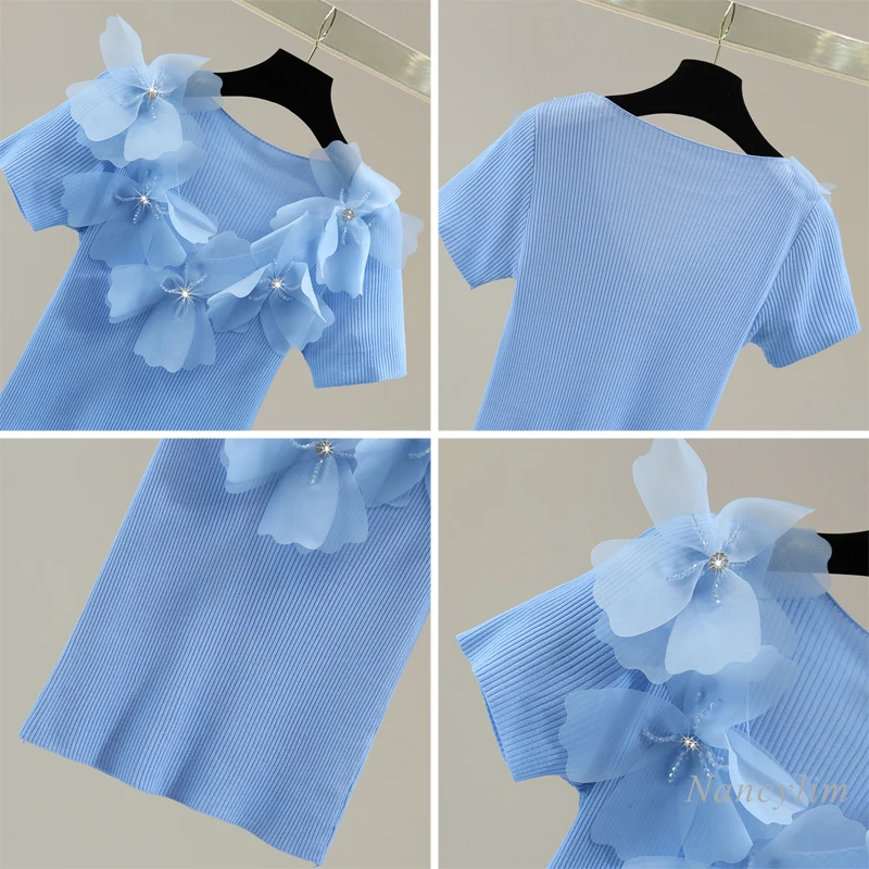 Изысканная женская модель 2022 летние тонкие однотонные повседневные трикотажные