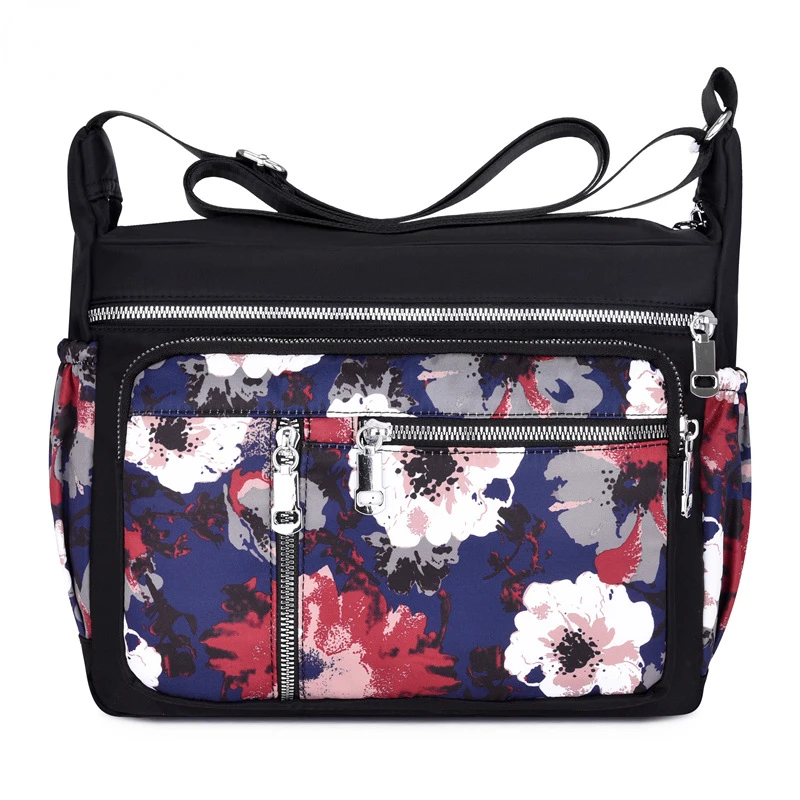 

Women's Crossbody Bag Waterproof Nylon Flower Shoulder Messenger Bags Casual Top-handle Ladies Handbag Travel Tote