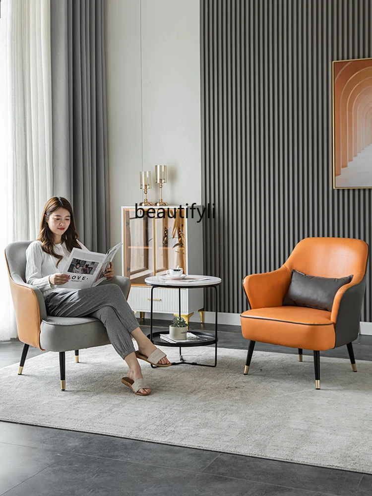 

Одноместный диван-стул zqNordic, легкое роскошное и простое современное кресло для отдыха в гостиной, спальне, балконе