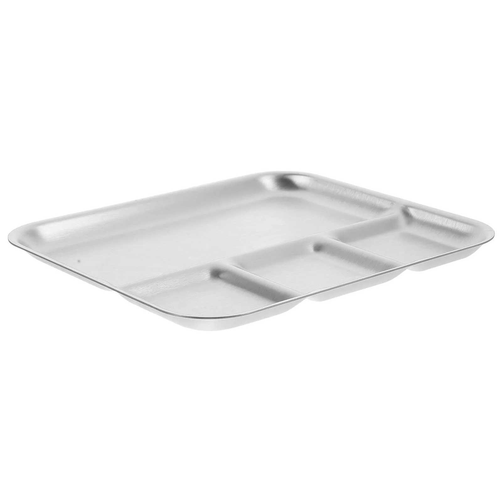 

Stainless Steel Grid Kitchen Faceut Divided Serving Plate Appetizer Tray Sauce Dish Great Seasoning Separated Dinner